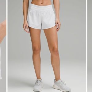 white lululemon tracker shorts 4”!! 🥥🤍